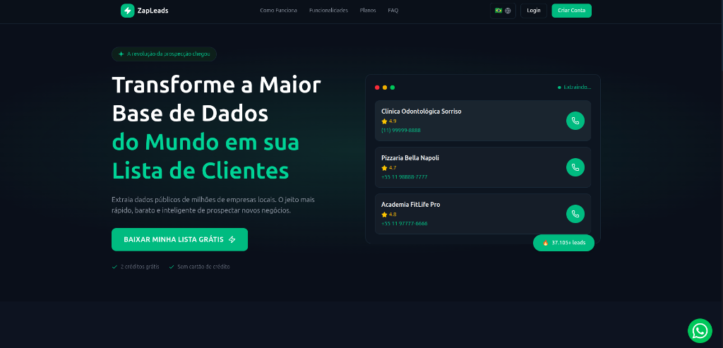 Dashboard Zapleads ManyFlux